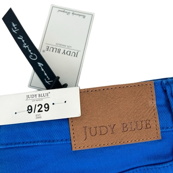 NEW Judy Blue Tummy Control HighWaist Skinny Garment Dyed Cobalt Blue Pant 9/29 - Picture 4 of 13